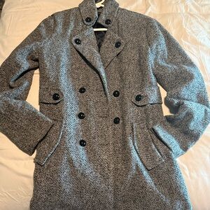 Bwear Women's Charcoal Double-Breasted Pea Coat